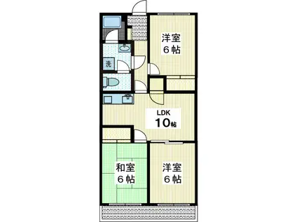 クレインマンション(3LDK/3階)の間取り写真