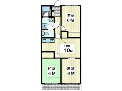 クレインマンション(3LDK/2階)の間取り写真
