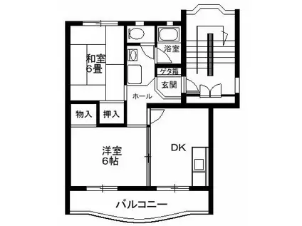パークサイドハウス(2DK/3階)の間取り写真