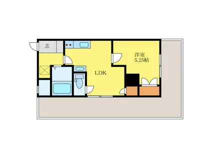 シティハイム佐古(1LDK/6階)の間取り写真