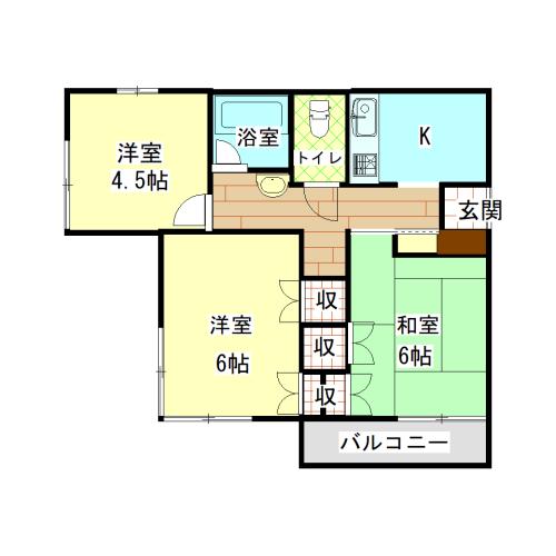 コーポ内津(3K/3階)の間取り写真
