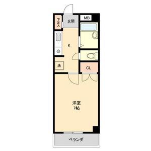 K-コート観月(1K/3階)の間取り写真