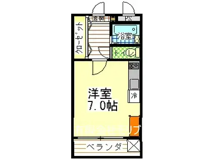 津島クインズマンション(1K/3階)の間取り写真