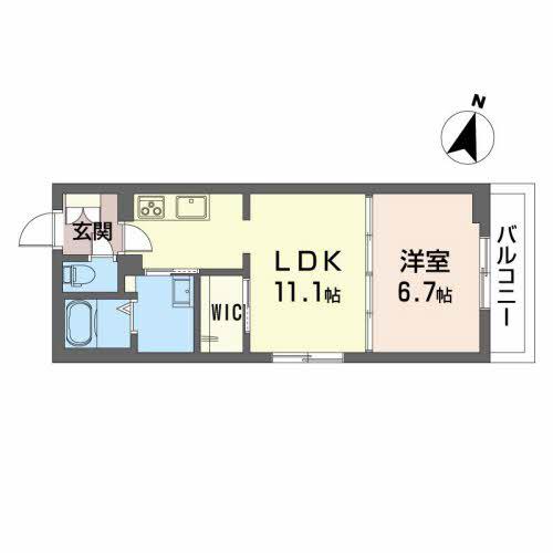 ベレオゴールド(1LDK/2階)の間取り写真
