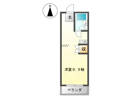 平アパート(ワンルーム/3階)の間取り写真