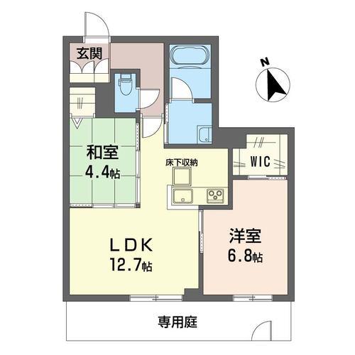 ロイヤルレジデンス(2LDK/1階)の間取り写真