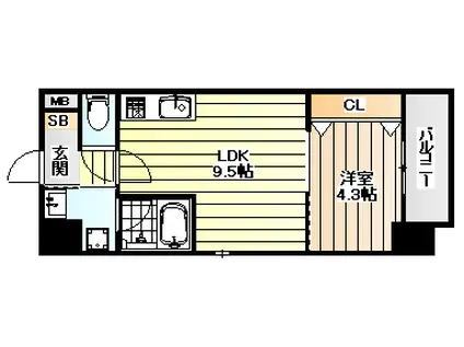 F-OOHARA(1LDK/5階)の間取り写真