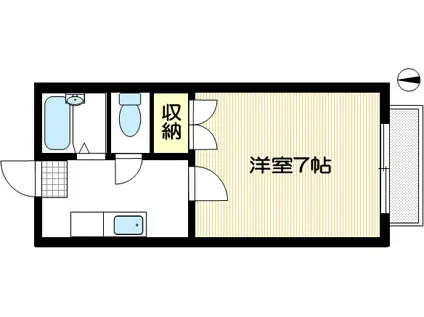 トツカリーヴェスト(1K/1階)の間取り写真