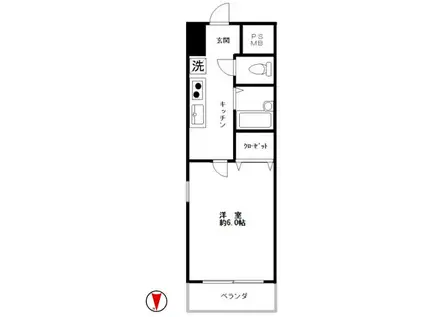 アトリエHM(1K/2階)の間取り写真