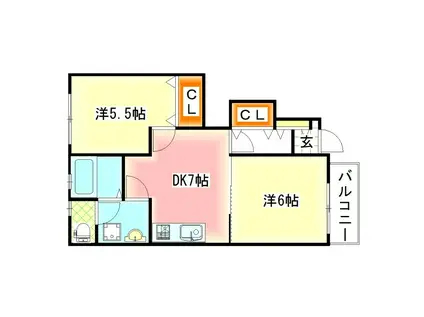 MIKI HOUSEIII A棟(2DK/1階)の間取り写真
