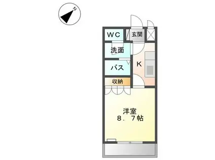 ＪＲ阪和線 紀伊駅 徒歩15分 2階建 築15年(1K/1階)の間取り写真