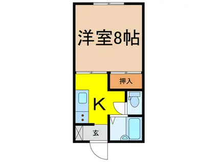 上越新幹線 長岡駅 車で11分 2階建 築29年(1K/2階)の間取り写真