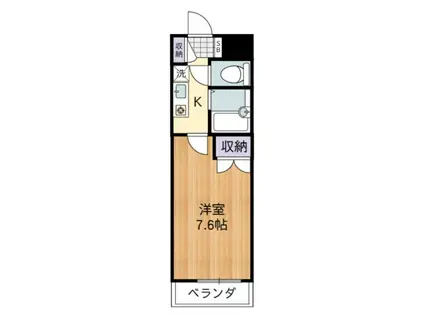 ベルメゾン三鈴(1K/2階)の間取り写真