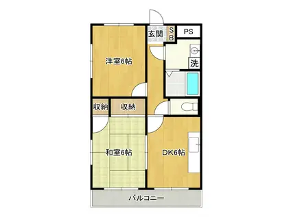 パークシティ浦和(2DK/4階)の間取り写真