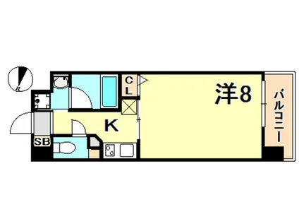 ベルフェリーク新神戸(1K/8階)の間取り写真