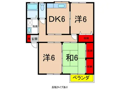 ラポワール中村A(3DK/1階)の間取り写真