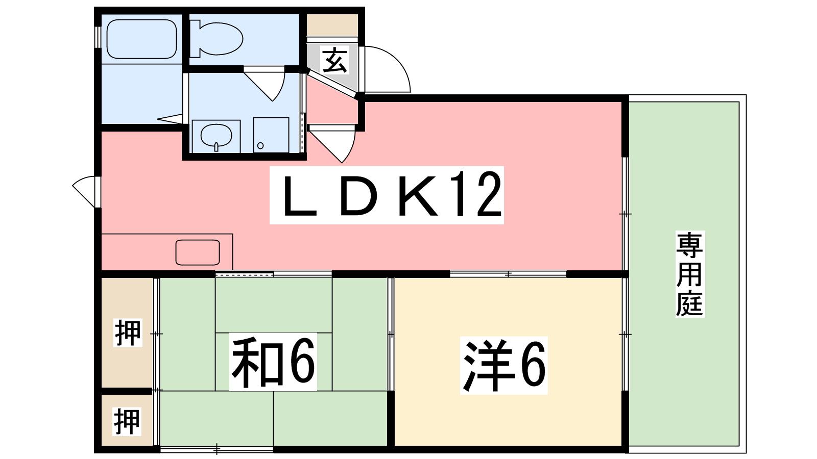 パークアヴェニュー C棟(2LDK/1階)の間取り写真