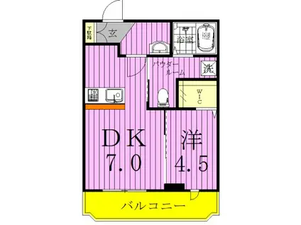 CRESCENT COURT クレセントコート(1DK/2階)の間取り写真