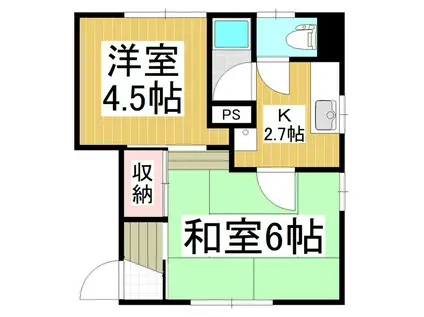 フォーブル吉江(2K/1階)の間取り写真