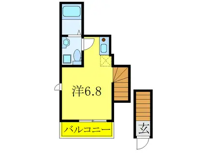 PATIO SQUARE 徳丸(ワンルーム/2階)の間取り写真