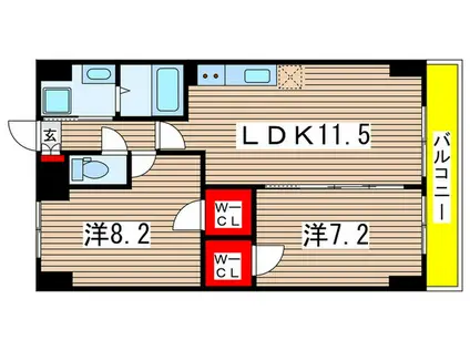 千葉ポートイースト(2LDK/7階)の間取り写真