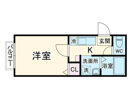 サクセス川越(1K/1階)の間取り写真