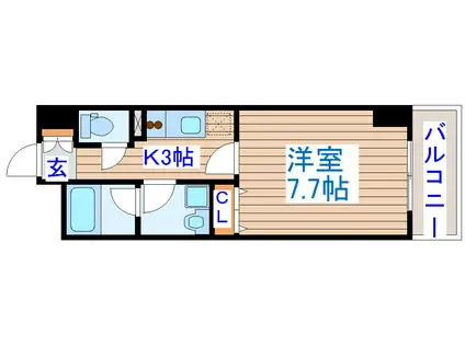 KDX定禅寺通レジデンス(1K/11階)の間取り写真