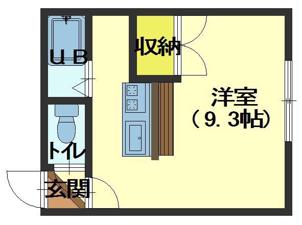 テラハウス深堀(ワンルーム/2階)の間取り写真