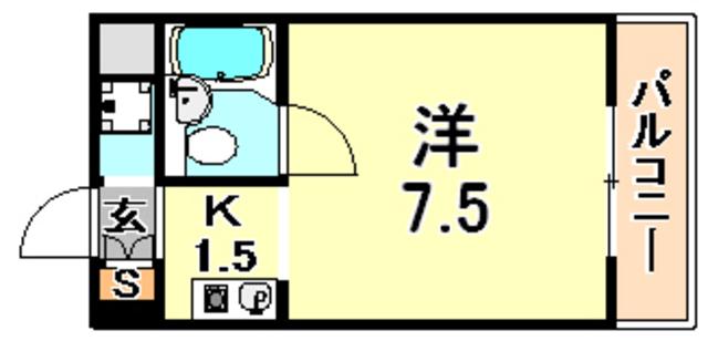 MAGNOLIA(1K/2階)の間取り写真