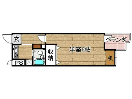 東白マンション(1K/3階)の間取り写真