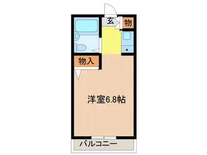 ジョイフル一社(ワンルーム/4階)の間取り写真