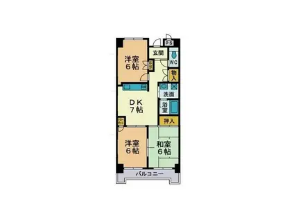 パストラル飯島(3DK/3階)の間取り写真