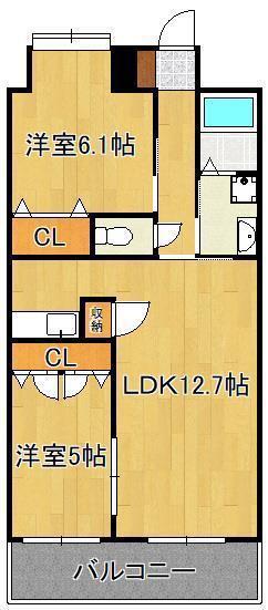 リード大手町(2LDK/11階)の間取り写真