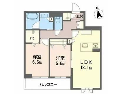 モントレゾール プライムメゾン(2LDK/1階)の間取り写真