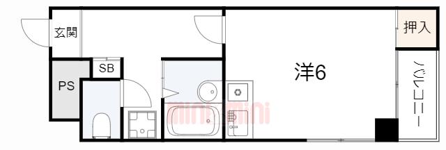 荒田マンション(ワンルーム/2階)の間取り写真