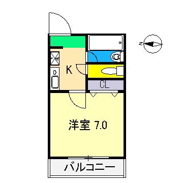 センチュリービル(1K/2階)の間取り写真
