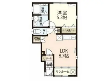 STAR GRANTS(1LDK/1階)の間取り写真