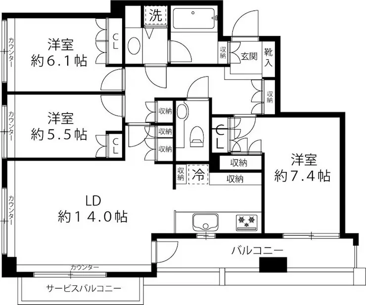 ファミール新宿グランスィートタワー 16階階 間取り