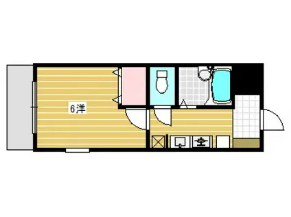 シアトル住村(1K/3階)の間取り写真