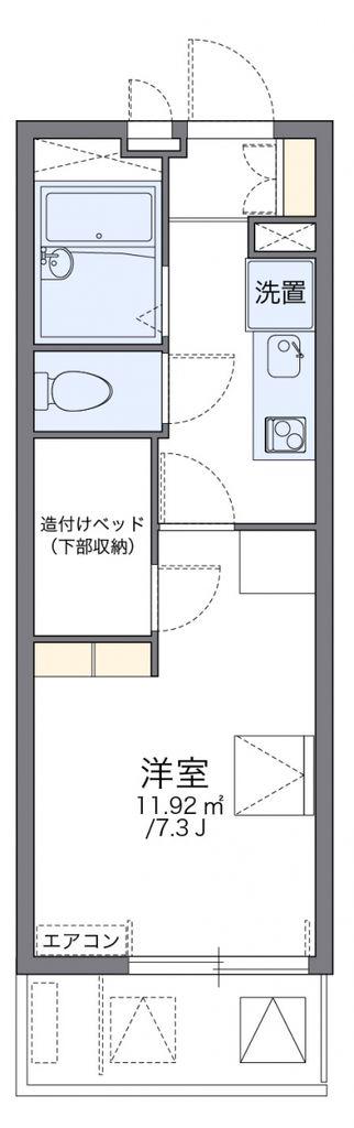レオパレスイーストヒルズ(1K/3階)の間取り写真