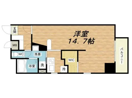 スペチアーレ(ワンルーム/9階)の間取り写真