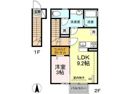 ソル並木(1LDK/2階)の間取り写真