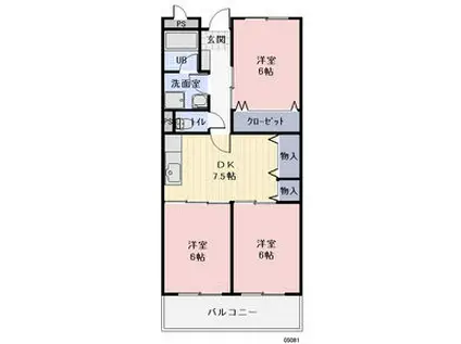 エクセレンス(3DK/2階)の間取り写真