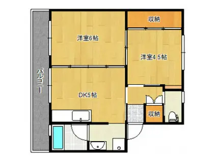 ソロンBLD三瀦I(2DK/5階)の間取り写真