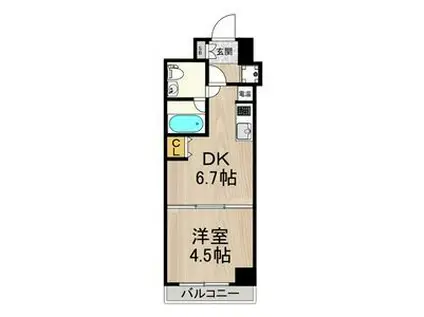 インプルーブ三宮イースト(1DK/6階)の間取り写真