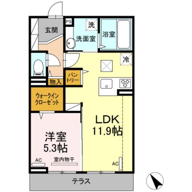 ヴィラージュたまプラーザ 欅(1LDK/1階)の間取り写真