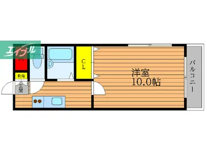 ベル・メゾン津島(1K/2階)の間取り写真