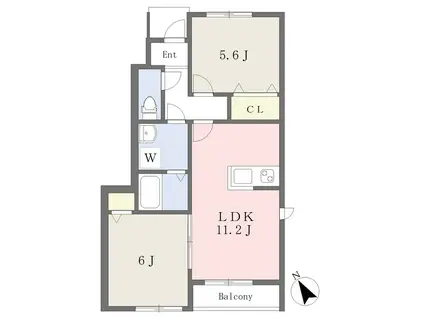 BENEFITIII(2LDK/1階)の間取り写真