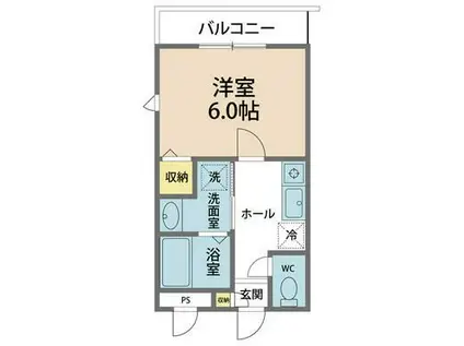 ティラーノ藍住II2号棟(1K/1階)の間取り写真