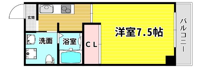 エグゼ西大阪(1K/3階)の間取り写真